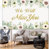 We Will Miss You Backdrop Banner White Pink Floral Farewell Party Decor 7x5ft