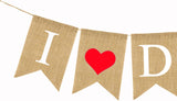 I Love Dad Burlap Banner Happy Father's Day Hanging Decorations Birthday Party Supplies