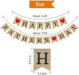 Happy Father's Day Burlap Banner Bunting Flag Garland Party Decorations Photo Backdrop for Dad