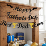 Black Glitter Father's Day Banner: Happy Day, Dad Ever Decorations