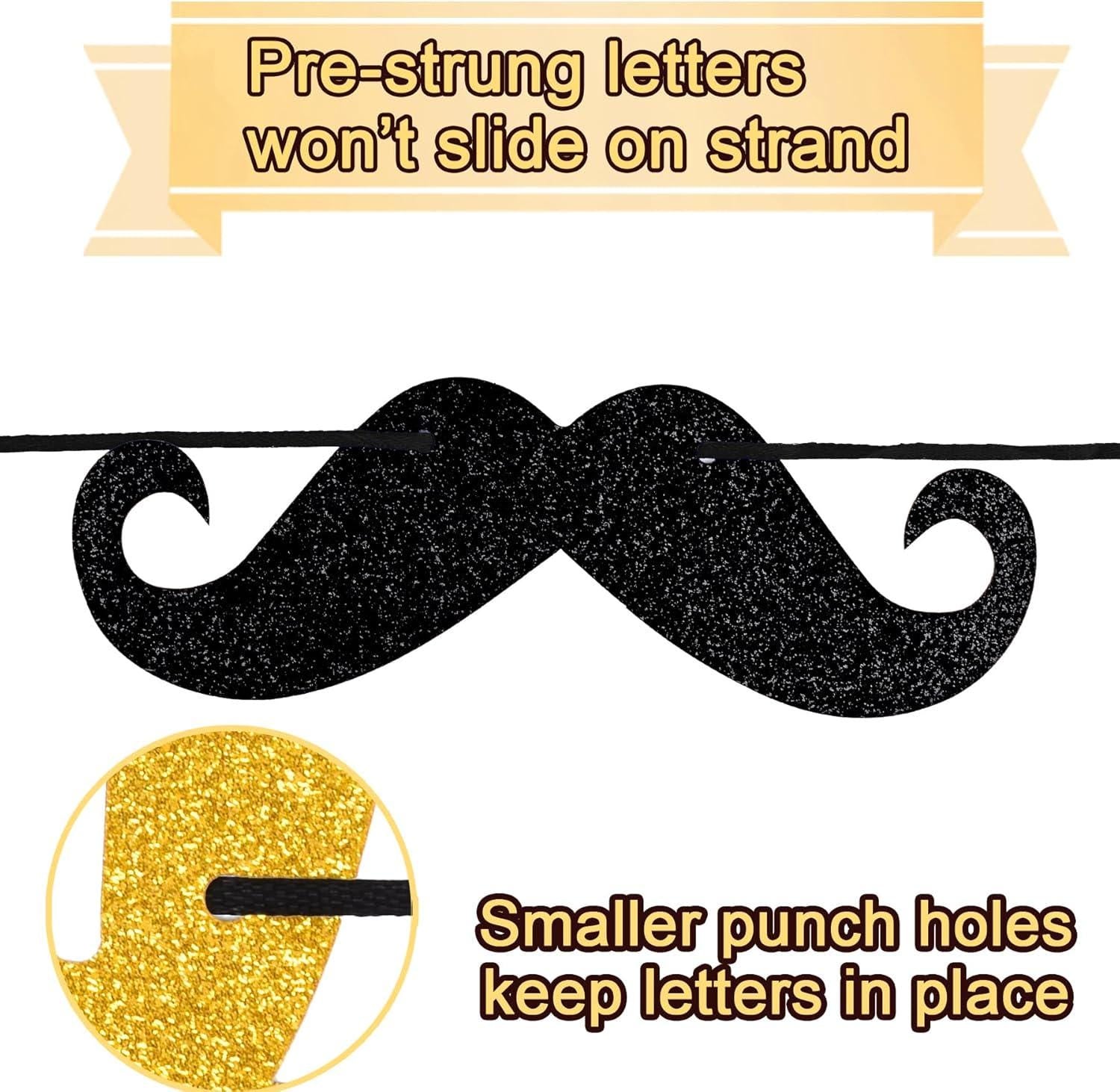 Black Glitter Father's Day Banner: Happy Day, Dad Ever Decorations
