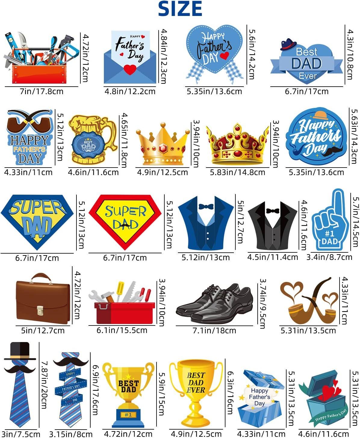 25PCS Father's Day Hanging Decorations Set Happy Dad's Day Banner & Ceiling Swirls Party Supplies