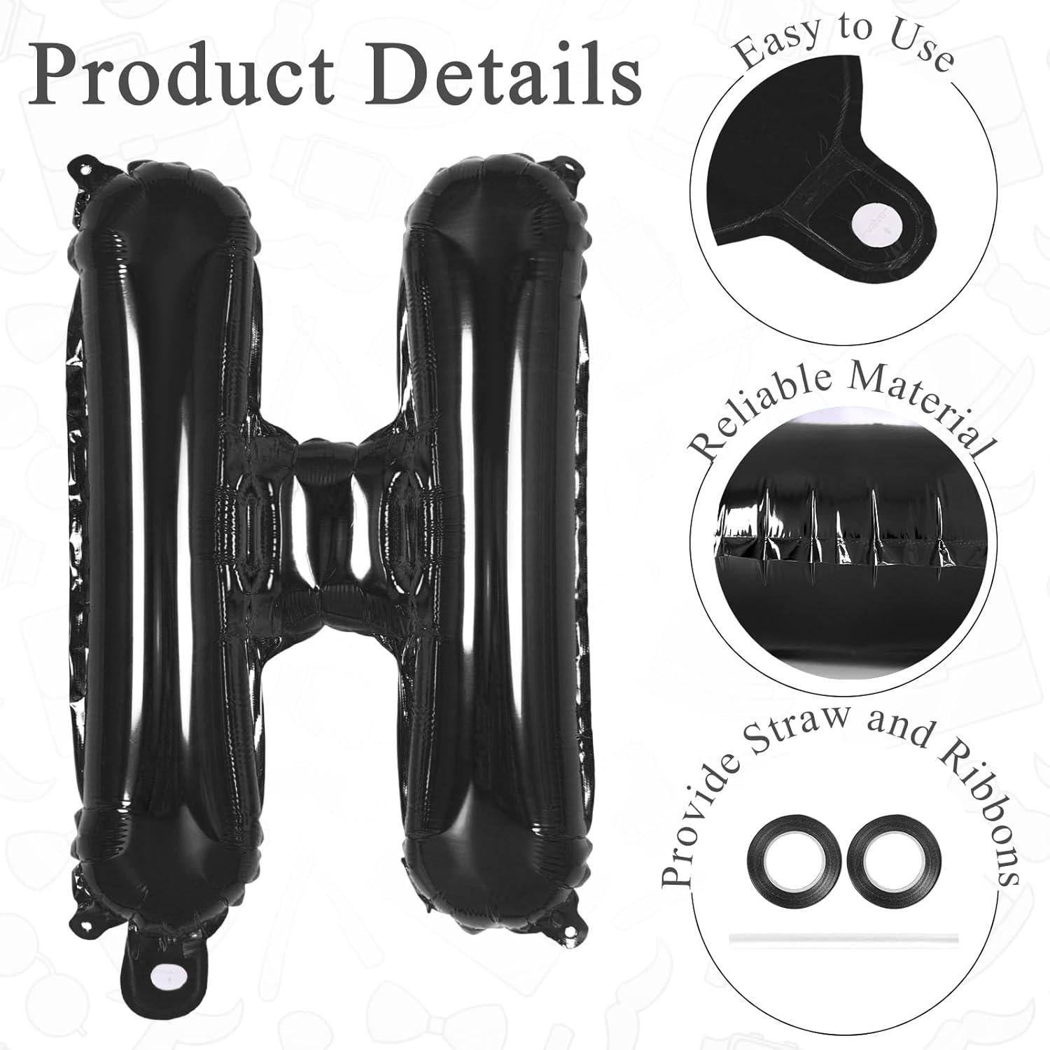 Black Happy Father's Day Balloon Banner Set Party Decorations with Backdrop for Dad Celebration