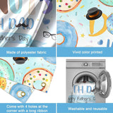 Donuts with Dad Father's Day Backdrop Happy Father's Day Sprinkle Banner Photo Booth Decorations