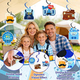 Father's Day Decorations Set Happy Father's Day Banner Hanging Swirls 3D Centerpieces Best Dad Ever Party Supplies