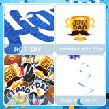 32PCS Happy Father's Day Banner & Hanging Swirls Decoration Set Party Supplies for Dad Birthday
