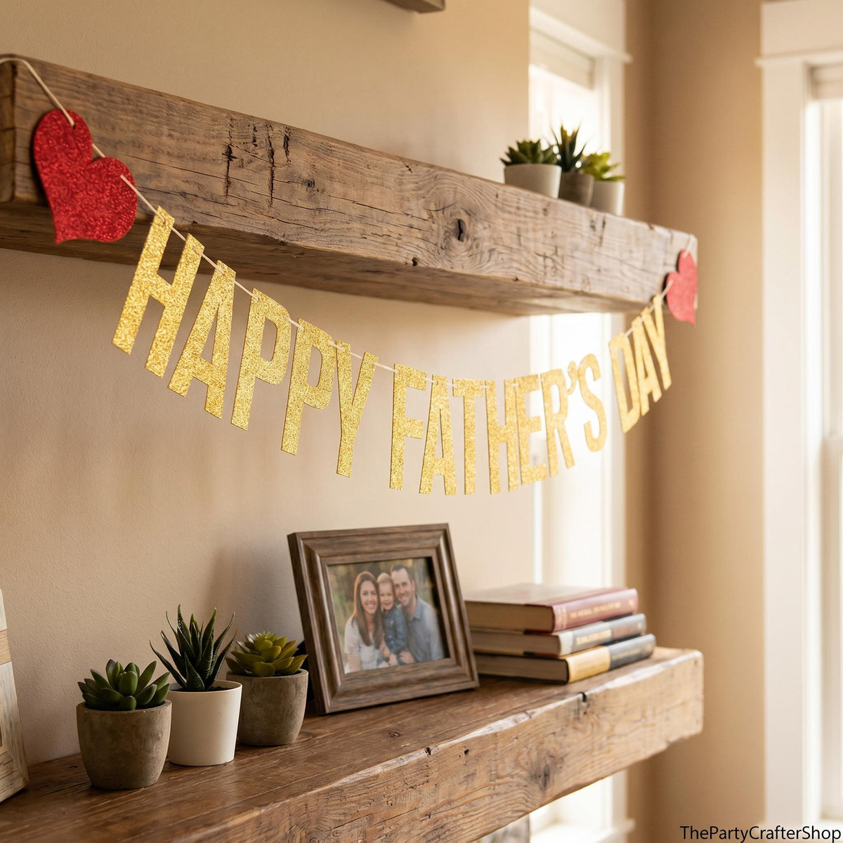 Happy Father's Day Gold Glitter Banner Best Dad Ever Party Decorations for Dad Birthday Celebration