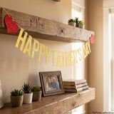 Happy Father's Day Gold Glitter Banner Best Dad Ever Party Decorations for Dad Birthday Celebration
