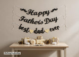 Best Dad Ever Glitter Garland Decorations We Love Daddy Banner Thanks Papa Black Father's Day Party Decor