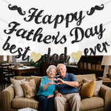 Best Dad Ever Glitter Garland Decorations We Love Daddy Banner Thanks Papa Black Father's Day Party Decor