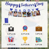 Happy Father's Day Banner Photo Display Garland with 6 Hanging Swirls Party Decorations for Dad