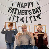 Pre-Strung Happy Father's Day Glitter Banner with Tools Garland for Dad Grandpa Papa Party Decorations
