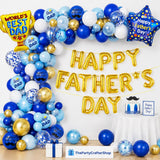 Happy Father's Day Balloon Garland Kit: Blue Foil & Latex Decorations for Dad
