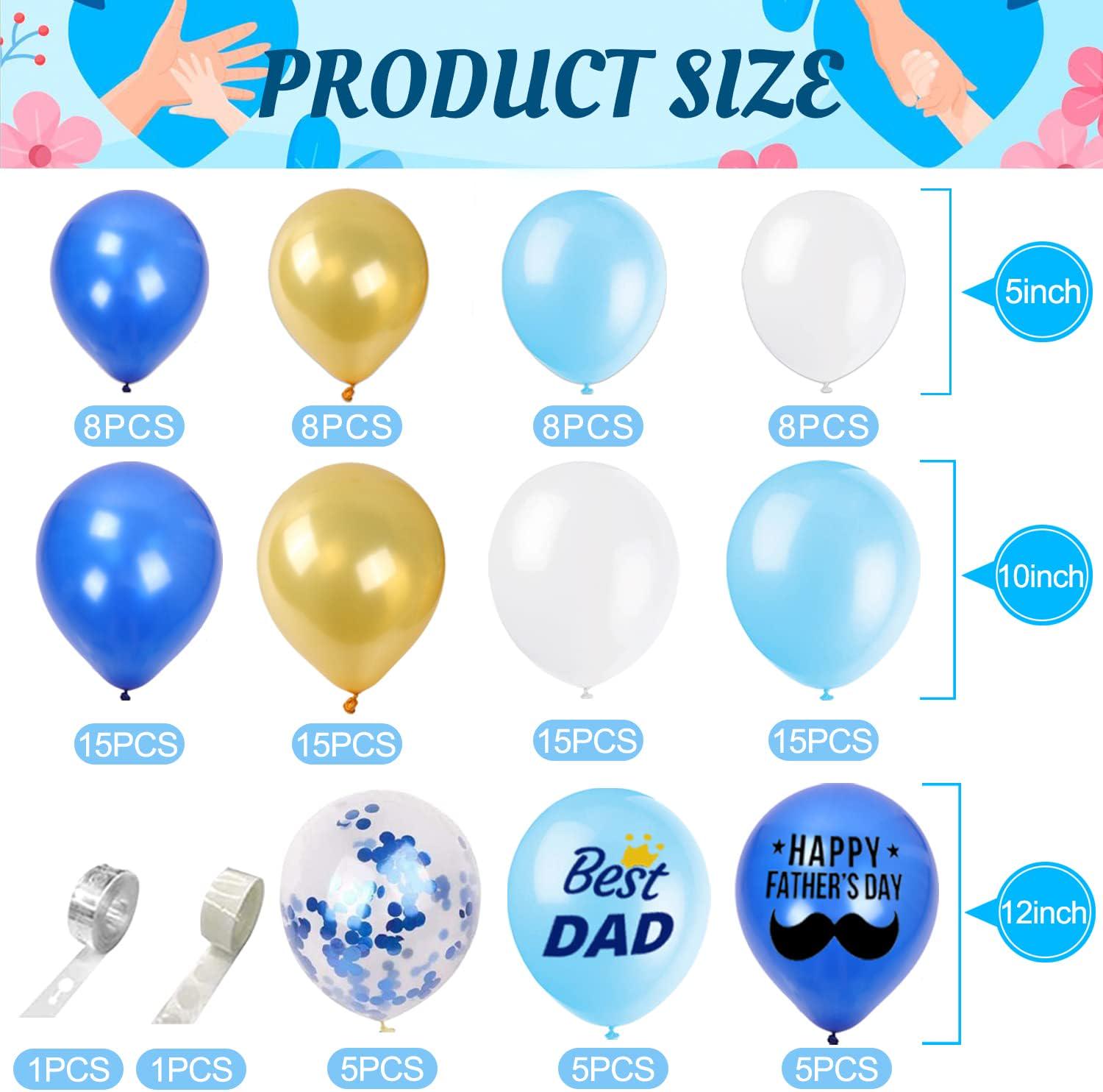 Happy Father's Day Balloon Garland Kit: Blue Foil & Latex Decorations for Dad