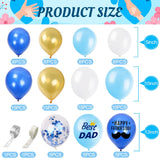Happy Father's Day Balloon Garland Kit: Blue Foil & Latex Decorations for Dad