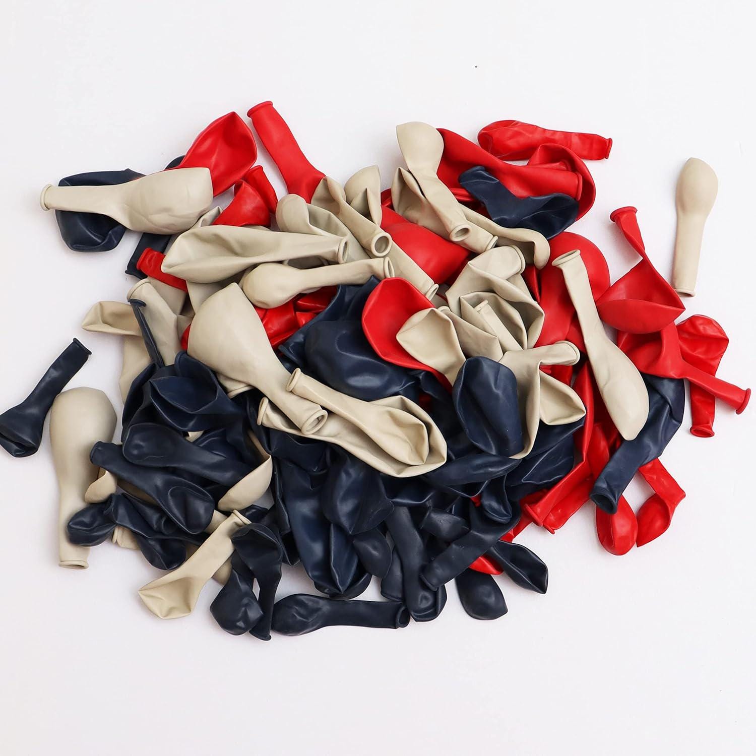 Sports Theme Balloon Arch Kit: Navy, Red, Sand Colors for Parties