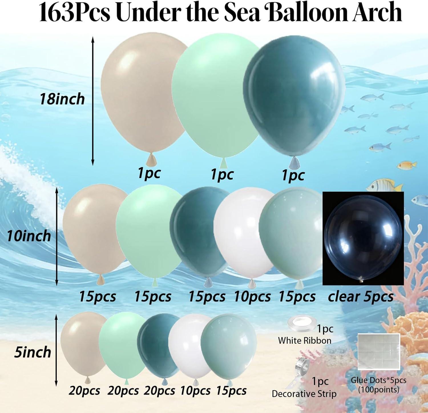 Under the Sea Balloon Garland Arch Kit: Ocean Theme Party Decorations