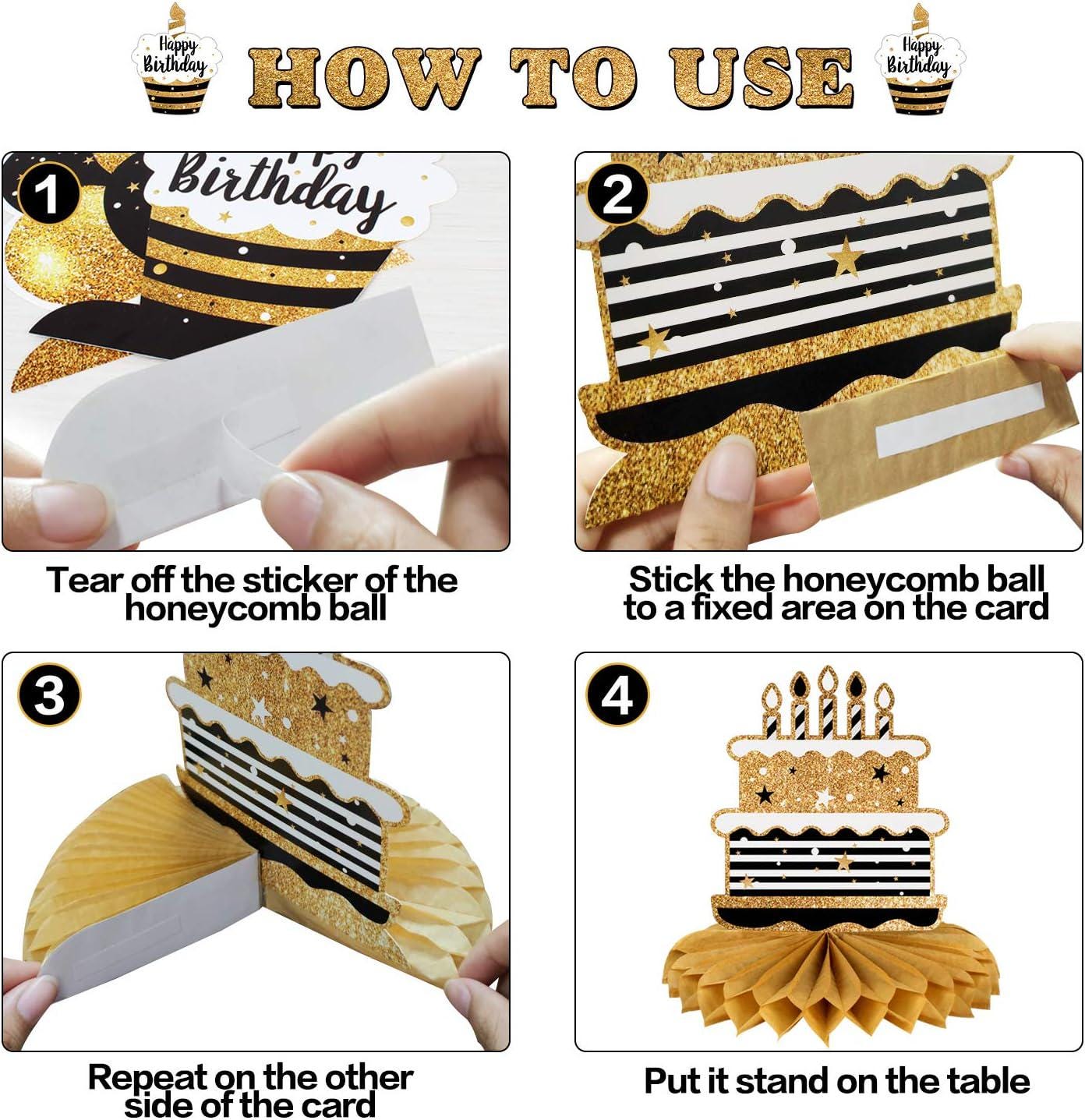 Happy 40th Birthday Honeycomb Centerpieces Cheers to 40 Years Table Decorations Party Supplies