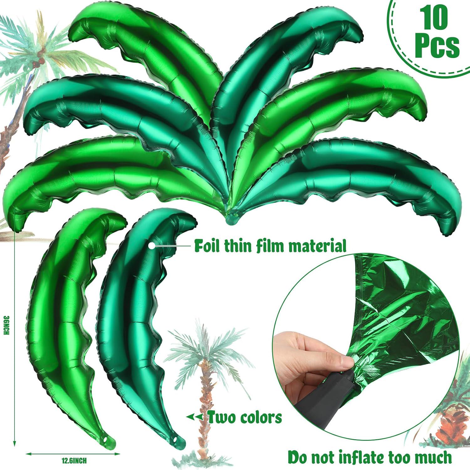 100PCS Tropical Palm Tree Balloon Set Coconut Leaves Luau Party Decorations Birthday Baby Shower