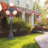 American Flag Bunting Patriotic Pleated Fan Flag USA Outdoor Presidents Day Set 10