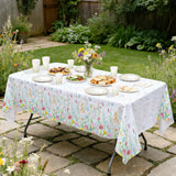 Wildflower Party Tableware Set for 24: Plates, Cups, Napkins, Banner, Tablecloth