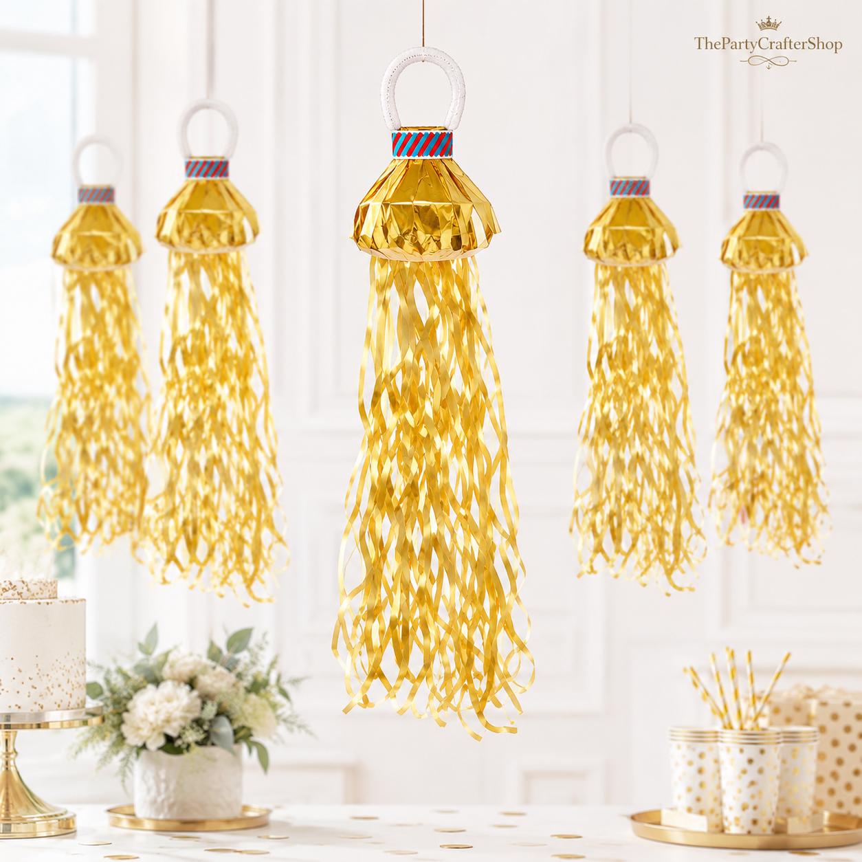 20 Pack Gold Confetti Poppers No Mess Streamers Party Celebration Birthday Wedding Graduation Supplies