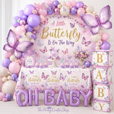 Butterfly Baby Shower Decorations Set A Little Butterfly Is On The Way Pink Purple Party Supplies