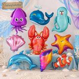 9PCS Under the Sea Animal Balloon Set Shark Dolphin Whale Ocean Theme Birthday Party Decorations