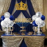 4 Set Navy Blue Silver Balloon Centerpieces Graduation 2026 Retirement Birthday Party Decor