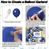 Blue Gold Balloon Arch Kit Navy Royal Metallic Confetti Balloon Garland Party Decor