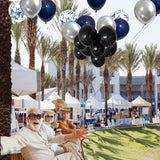 Blue Black Silver Balloon Arch Kit: 57 Pcs Dark Blue Metallic Balloons for Celebrations