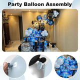 Blue Black Silver Balloon Arch Kit: Metallic Garland Decor