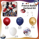 Red White Blue Balloon Arch Kit Patriotic Navy Ruby Gold Garland Graduation Party Decor