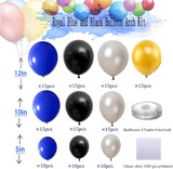 Blue Black Silver Balloon Garland Arch Kit 135 Pcs Royal Blue Graduation Party Decor