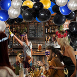Blue Black Silver Balloon Garland Arch Kit 135 Pcs Royal Blue Graduation Party Decor