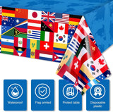 World Country Flags Table Cover: International Party Decor (108x54 Inch)