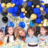 Royal Blue Black Gold Balloon Garland Arch Kit Video Game Birthday Graduation Party Decor
