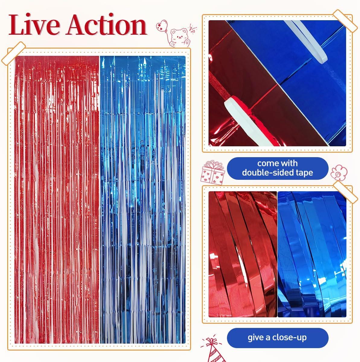 Red White Blue Balloon Garland Arch Kit Patriotic Party Decor Fringe Curtain