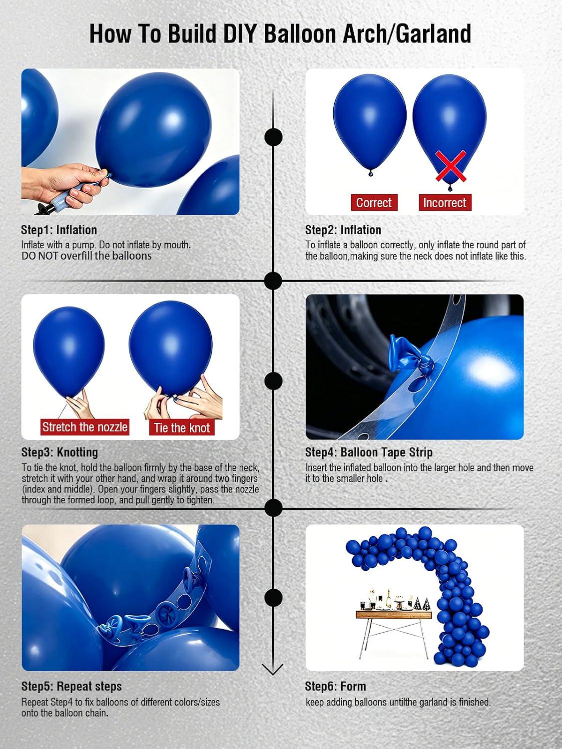 Blue Black Silver Balloon Kit with Foil Curtain Birthday Banner Party Decor