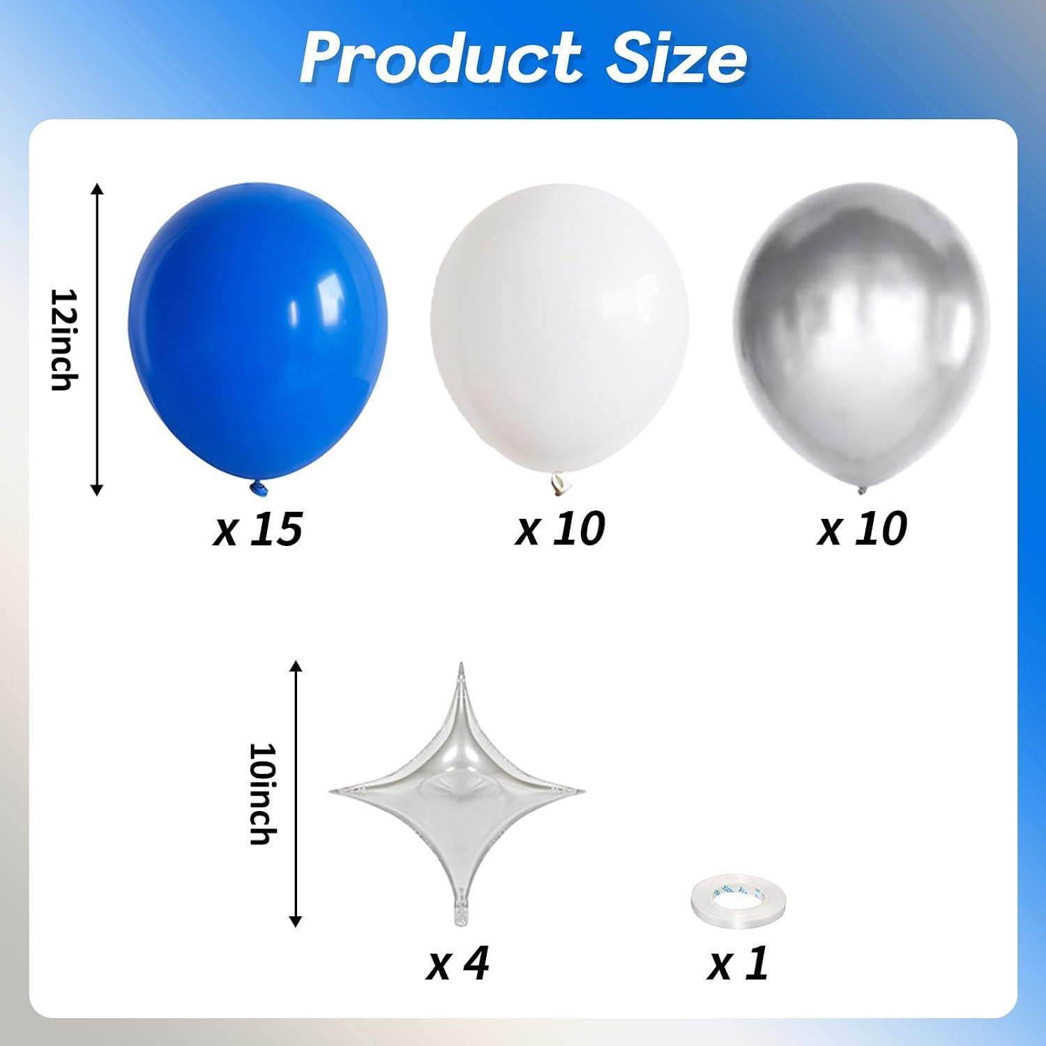 Royal Blue Silver Graduation Balloons Dark Navy White Star Balloon Party Decor