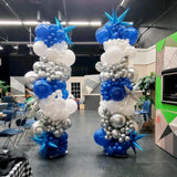 Royal Blue Silver Graduation Balloons Dark Navy White Star Balloon Party Decor