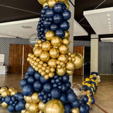 Navy Blue Gold Balloon Arch Garland Kit 120 Pcs Wedding Birthday Baby Shower Decor