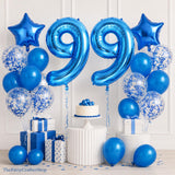 99th Birthday Number Balloons Blue Giant Foil 99 Party Decorations