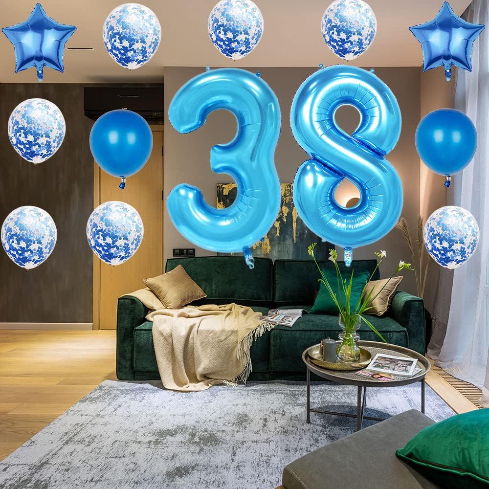 99th Birthday Number Balloons Blue Giant Foil 99 Party Decorations