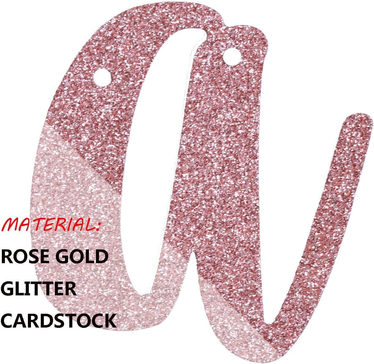 Rose Gold Glitter "Thank You" Banner – Party Decor