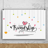 7x5ft Colorful Hearts Backdrop Friendship Day Photo Booth Banner Party Decor
