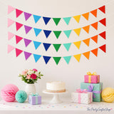 48 Pcs Rainbow Pennant Banner Colorful Triangle Bunting Flags Party Decor