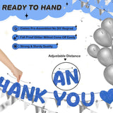 Navy Blue Thank You Banner Pre Strung Glitter Appreciation Party Decorations