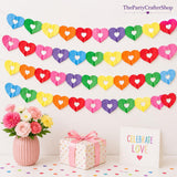 6 Pack Rainbow Heart Garland Banner 60 Ft Colorful Hanging Party Decorations