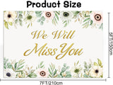 We Will Miss You Backdrop Banner White Pink Floral Farewell Party Decor 7x5ft